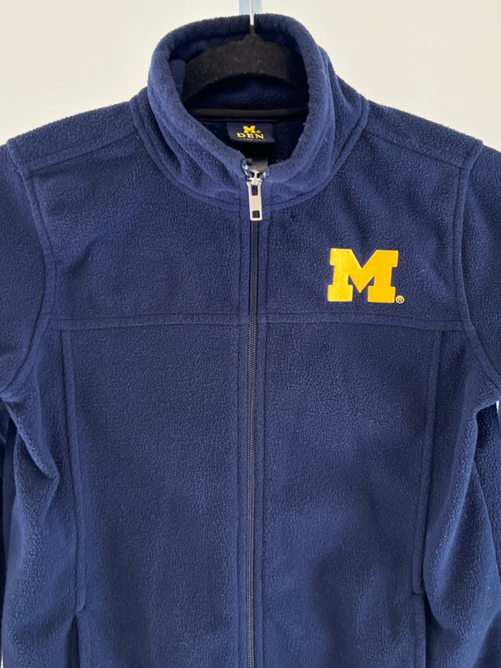University of Michigan Navy Embroidered Full Zip Fleece Jacket Youth Sz Small 8